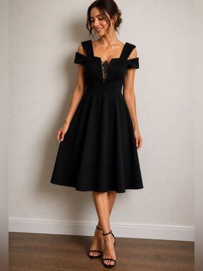 Lucian Matis A-Line Tea Length Cocktail Dress